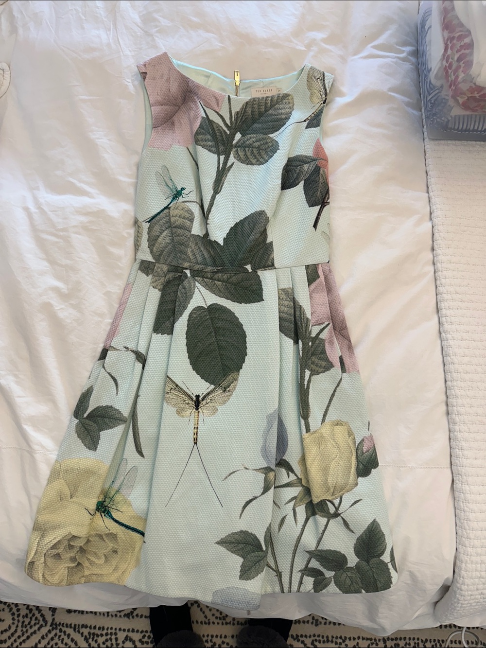 Ted Baker Mint Floral Fit-and-Flare Dress